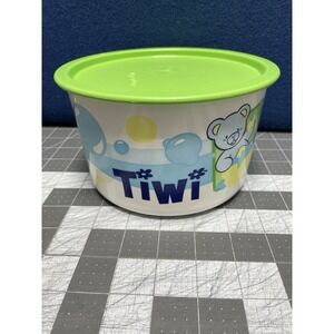 Tupperware Canister Tiwi C 2709A-1 w/ lid Teddy Bear Baby Nursery Newborn